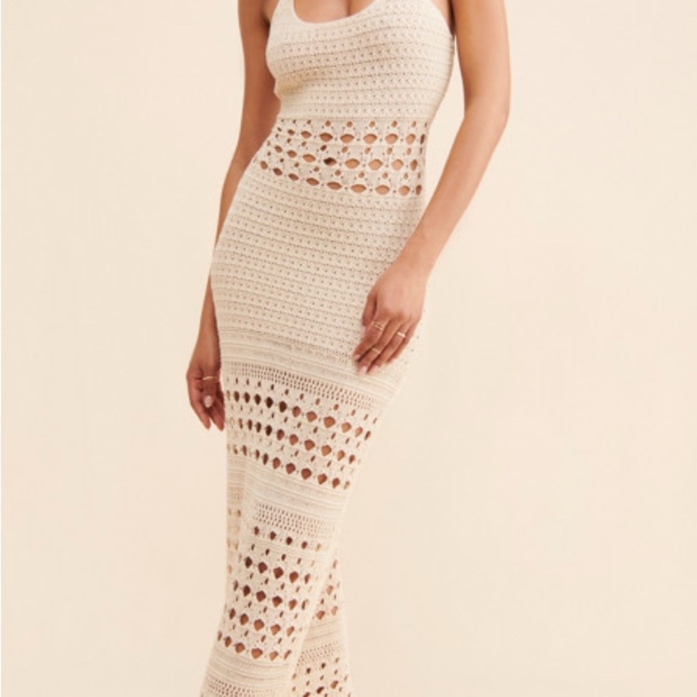 Crochet Strappy Back Maxi Dress